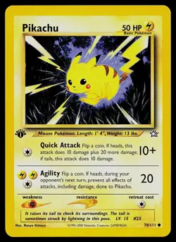 Pokemon Card - Pikachu Neo Genesis 70/111 Common 1st Edition - Image 1