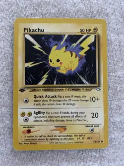 Pokemon Card Pikachu Neo Genesis 1st Edition Common 70/111 - Image 1