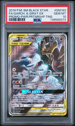 2019 POKEMON SM BLACK STAR PROMO #SM193 FULL ART/GARCHOMP & GIRATINA GX PSA 10 - Image 1