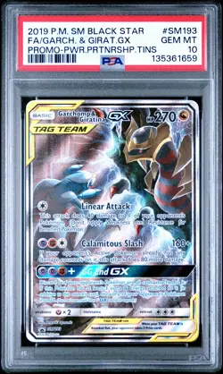 2019 POKEMON SM BLACK STAR PROMO #SM193 FULL ART/GARCHOMP & GIRATINA GX PSA 10 - Image 1