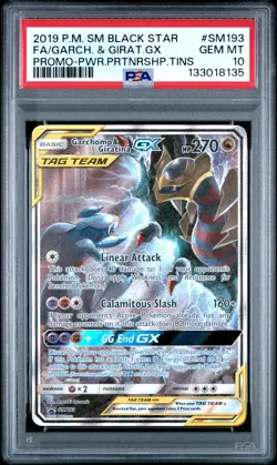 2019 POKEMON SM BLACK STAR PROMO #SM193 FULL ART/GARCHOMP & GIRATINA GX PSA 10 - Image 1
