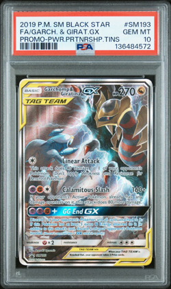 2019 POKEMON SM BLACK STAR PROMO #SM193 FULL ART GARCHOMP & GIRATINA GX PSA 10 - Image 1