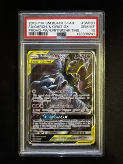 2019 POKEMON SM BLACK STAR PROMO #SM193 FULL ART/GARCHOMP & GIRATINA GX PSA 10 - Image 1