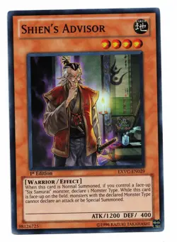 Yu-Gi-Oh Card: Shien's Advisor EXVC-EN029 Super Rare 1st Edition! NM - Image 1