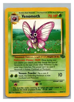 Jungle #29/64 Venomoth - Pokemon Card - Rare - Unlimited - Image 1