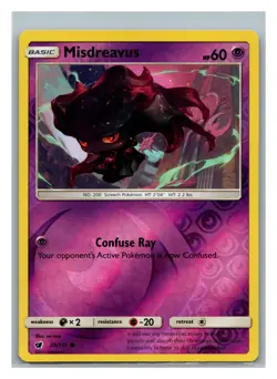 SM - Crimson Invasion #39/111 Misdreavus Pokemon Reverse Holo - Image 1