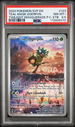 2024 POKEMON SVP EN - TEAL MASK OGERPON - TWILIGHT MASQUERADE P.C. ETB - PSA 8.5 - Image 1