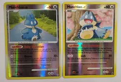 Munchlax Lot Of 2 Reverse Holo Pokemon Cards 33/130 and 68/100 2007 2008 - Image 1