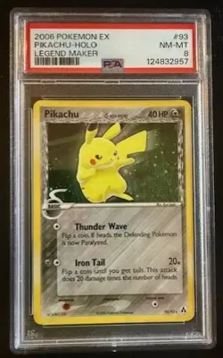 2006 POKEMON EX LEGEND MAKER #93 PIKACHU HOLO PSA 8 - Image 1