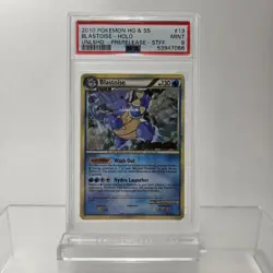 PSA 9 POKEMON HEARTGOLD SOULSILVER UNLEASHED STAFF PRERELEAS BLASTOISE PROMO #13 - Image 1