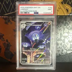 Lampent Illustration White Flare English Pokemon 2025 102/086 PSA 9 - Image 1