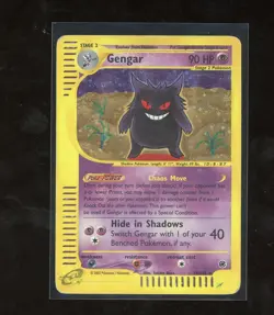 SWIRL 2002 Expedition Gengar Holo Foil Rare 13/165 E-Reader Series Pokemon WOTC - Image 1
