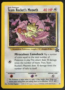 Pokemon TCG Team Rocket's Meowth 18/53 Wotc Promo NM - Image 1