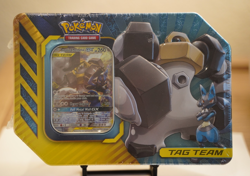 Pokemon TCG Tag Team GX Tin Lucario & Melmetal Factory Sealed New - Image 1