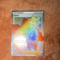 Pokemon Lance Trainer Supporter Full Art Secret Rare Holo 206/195 Silver Tempest - Image 1