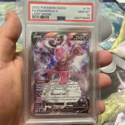 PSA 10 GEM MINT Full Art ENAMORUS V 2022 Pokemon SWSH Lost Origin #178/196 - Image 1