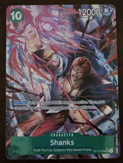 OP13-028 Shanks Alt Art Carrying on His Will One Piece TCG English in hand - Image 1