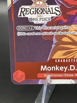 Monkey.D.Luffy Offline Regional 2024 Vol. 2 Participant P-001 One Piece Card - Image 5