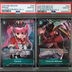 Sequential Pair Of PSA 10 One Piece Ill. Box Volume 4 Perona & Mihawk Promos - Image 1