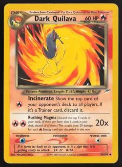 Pokemon TCG | Dark Quilava 39/105 | Uncommon | Neo Destiny | Lightly Played - Image 2