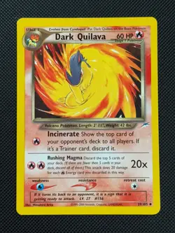 Dark Quilava 39/105 REGULAR Pokemon Card WOTC Neo Destiny Unlimited Uncommon - Image 1