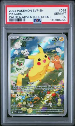 Pikachu SVP Black Star Promo 088 Paldea Adventure Chest PSA 10 Pokemon - Image 1