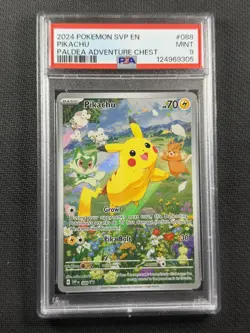 Pokemon Cards PSA 9 Mint Pikachu Paldea Adventure Chest S&V Promo 2024 #088 - Image 1