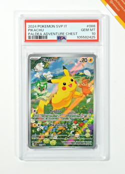 Pokemon PSA 10 Pikachu #088 SVP IT Paldea Adventure Chest Promo 2024 Italiano - Image 1