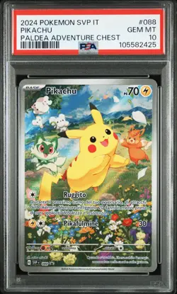 Pokemon PSA 10 Pikachu #088 SVP IT Paldea Adventure Chest Promo 2024 Italiano - Image 2