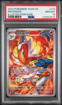 2024 Pokemon Twilight Masquerade 173/167 Infernape Illustration Rare PSA 10 - Image 1