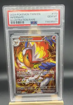 Pokemon! PSA 10 Infernape 173/167 Illustration Rare - Twilight Masquerade - Image 1