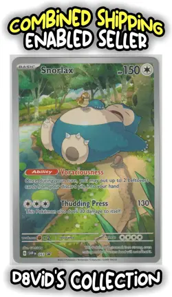 Snorlax 051 Promo - Pokemon TCG Scarlet & Violet 151 ETB Promo Full Art Card NM - Image 1