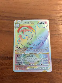 Pokemon Go Mewtwo VSTAR Full Art Card 79/78 Rainbow Secret Rare - Image 1