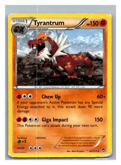 XY - Furious Fists #62/111 Tyrantrum - Rare Pokemon Card - Image 1