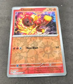 Pokemon Paldean Fates Charcadet Reverse Holo Common Card 014/091 NM - Image 1