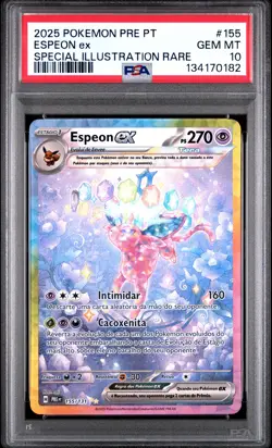 2025 POKEMON PORTUGUESE PRE PT-PRISMATIC EVOLUTIONS #155 ESPEON EX PSA 10 - Image 1