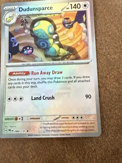 Pokemon TCG Dudunsparce 080/131 Master Ball Reverse Holo Prismatic Evolutions - Image 5