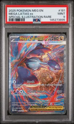 2025 Pokemon Mega Evolution Mega Latias EX Special Illustration Rare #181 PSA 9 - Image 1