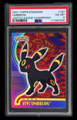 Pokemon Topps Umbreon Johto League Champions #197 PSA 6 - Image 1