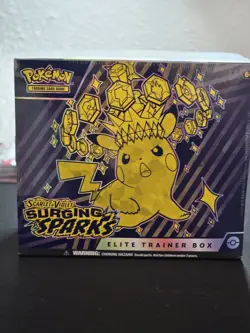 Pokemon TCG Surging Sparks ETB, Factory Sealed**small tear + B25 Pokeball bundle - Image 2
