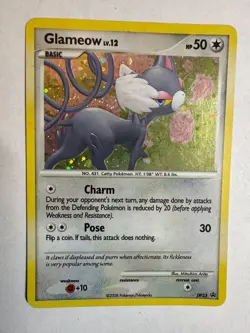 POKEMON GLAMEOW Lv.12 DP23 BLACK STAR PROMO HOLOFOIL pre-owned - Image 1