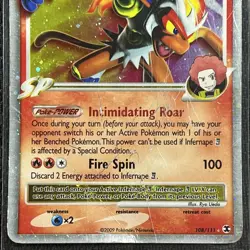 Infernape E4 Lv.X 108/111 Holo Pokemon Card English 2009 Rising Rivals TCG CCG - Image 2