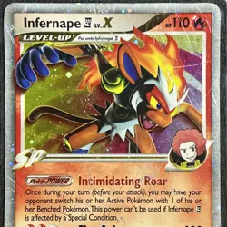 Infernape E4 Lv.X 108/111 Holo Pokemon Card English 2009 Rising Rivals TCG CCG - Image 3