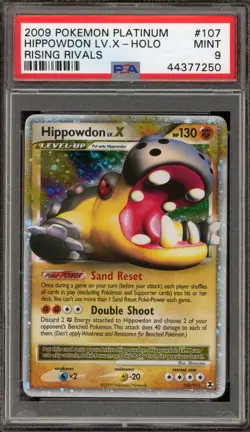 Pokemon Hippowdon Lv.X Rising Rivals Holo Ultra Rare #107 PSA 9 Mint - Image 1