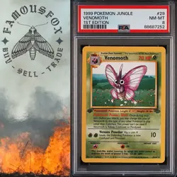 1999 POKEMON JUNGLE VENOMOTH #29 1ST EDITION PSA 8 NM-MT POKEMON WOTC 1st ED - Image 1