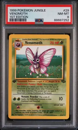 1999 POKEMON JUNGLE VENOMOTH #29 1ST EDITION PSA 8 NM-MT POKEMON WOTC 1st ED - Image 2