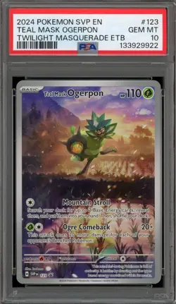 Pokemon Teal Mask Ogerpon ex Twilight Masquerade ETB Promo SVP EN 123 PSA 10 - Image 1
