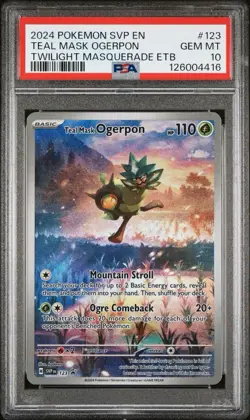 Pokemon TEAL MASK OGERPON Black Star Promo Twilight Masquerade #123 ETB ~ PSA 10 - Image 1