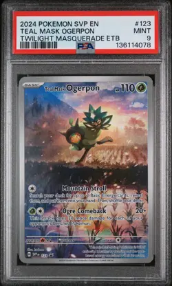 Pokemon 2024 Twilight Masquerade ETB Teal Mask Ogerpon 123 BSP PSA 9 - Image 1