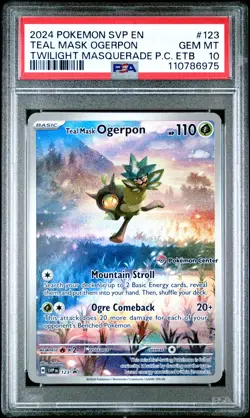 2024 POKEMON SVP TWILIGHT MASQUERADE POKEMON CENTER ETB TEAL MASK OGERPON PSA 10 - Image 1